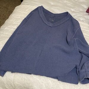 Aerie V-Neck Sweater in Soft Blue